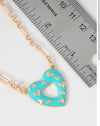 Enamel Heart Pendant Fashion Necklace