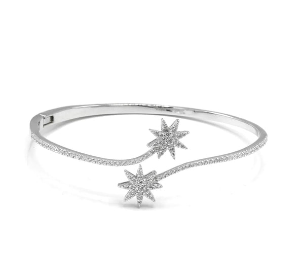 Sterling Silver Starburst Bangle Bracelet