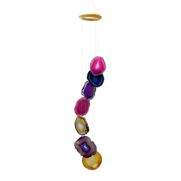 Agate Slice Windchime - Home Decor - Spiritual Gift - Crystal Collection