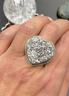 Sterling Silver Heart Druzy Ring