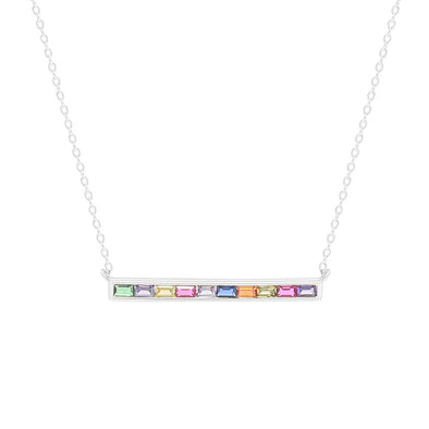Sterling Silver Multi Stone Necklace