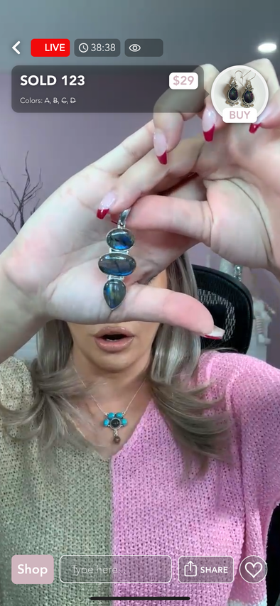 Sterling Silver Three Stone Labradorite Pendant