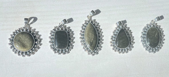 Sterling Silver Obsidian Artisan Pendant Necklace