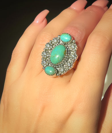 Sterling Silver Turquoise Artisan Ring