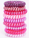 Set Of 4 Expandable Pink Hair Ties
