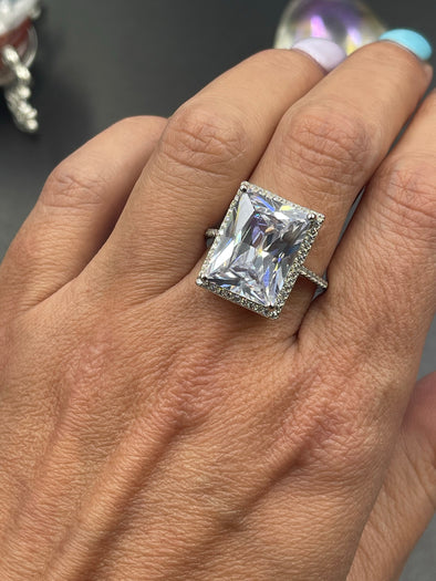 Sterling Silver CZ Statement Ring