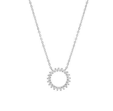 Sterling Silver Circle CZ Necklace