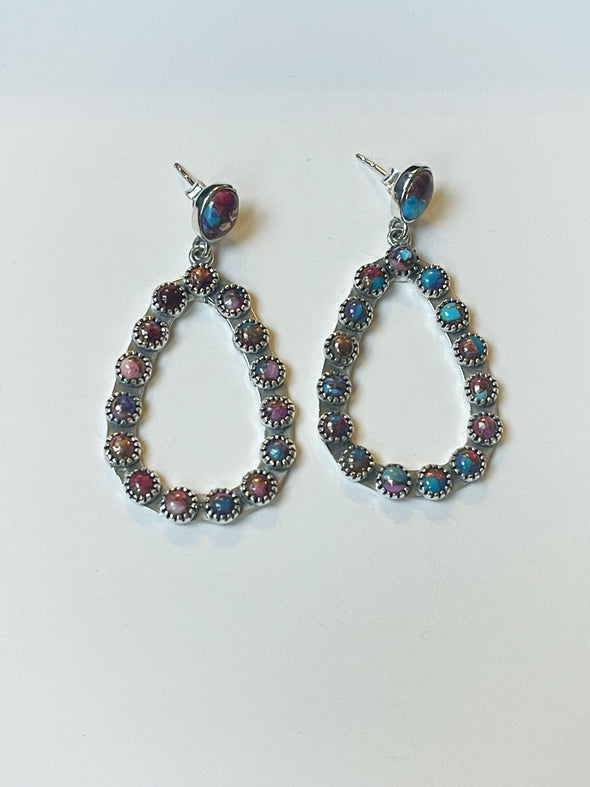 Sterling Silver Mohave Turquoise Custom Earrings