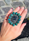 Sterling Silver Montana Agate Chrysocolla Mohave Cluster Rings
