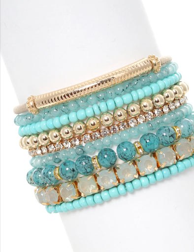 NATURAL STONE BEAD CRYSTAL STRETCH BRACELETS