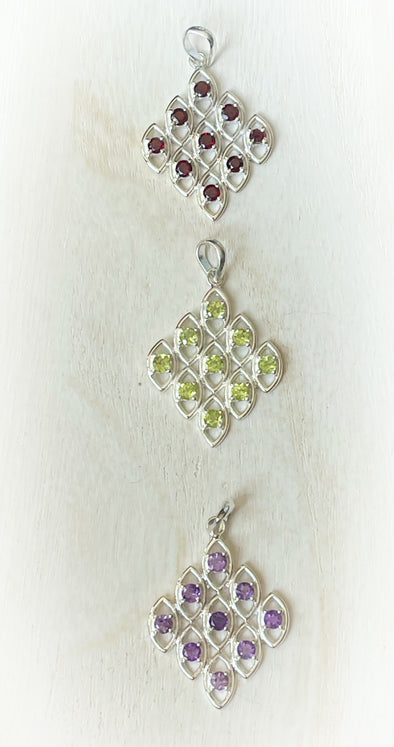 STERLING SILVER ARTISAN GEM PENDANTS