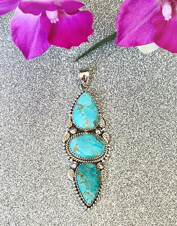 Sterling Silver Turquoise Crawler Pendant