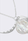FRESHWATER PEARL MOON PENDANT NECKLACE