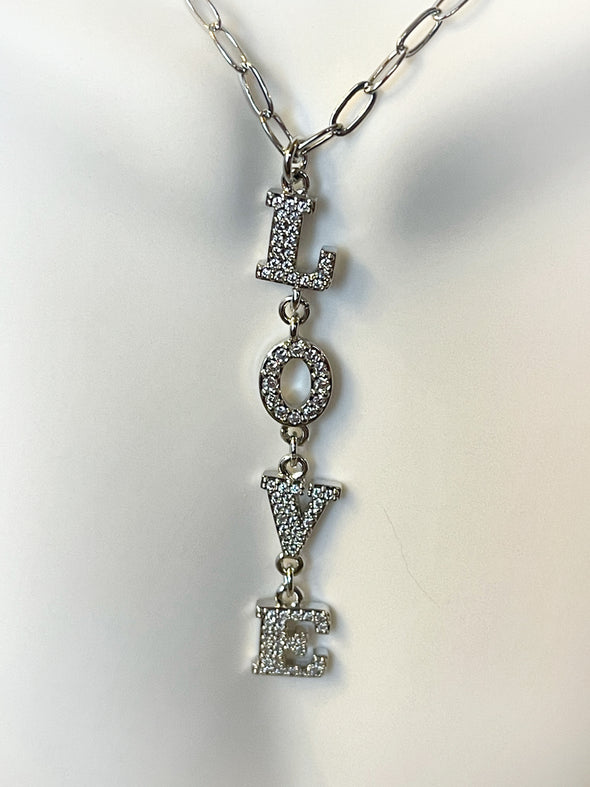 Love Pave Drop Necklace