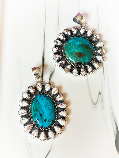 Sterling Silver Chrysocolla/Wild Hors Pendants