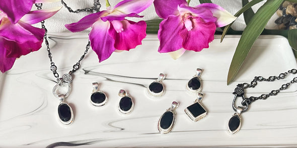 Sterling Silver Black Onyx Dainty Pendants