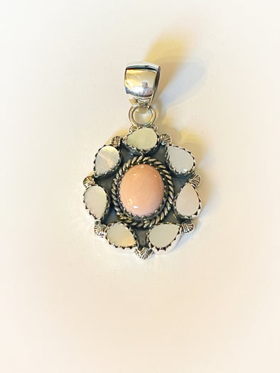 Sterling Silver MOP/Pink Opal Dainty Custom Pendant