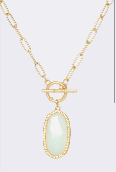 NATURAL STONE PENDNAT TAGGLE NECKLACE
