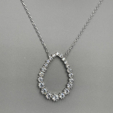 Sterling Silver Italian Cz Necklace