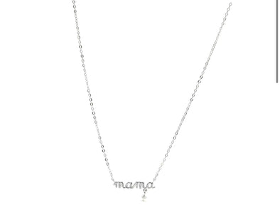 Sterling Silver Mama Pearl Drop Dainty Necklace