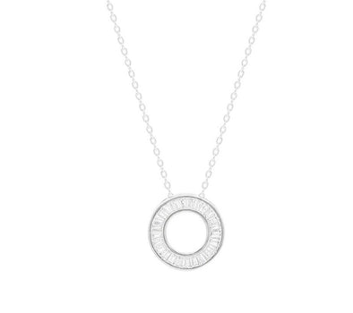 Sterling Silver CZ Circle Pendant