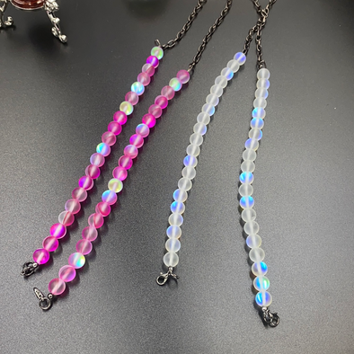 Frosted Aura Moonstone 22” Lanyard