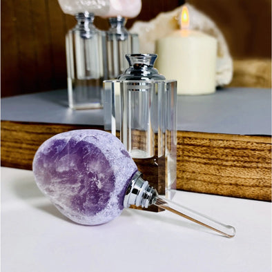 Perfume Amethyst Bottle with Stone Dispenser