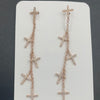 Sterling Silver Italian Gold/Rose Triple Cross Earrings