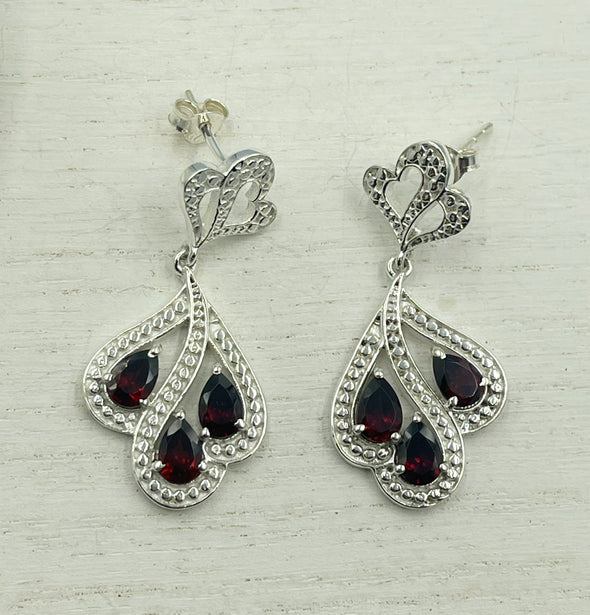 Sterling Silver Artisan Gem Earrings