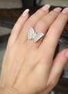 Sterling Silver Baguette Butterfly Ring