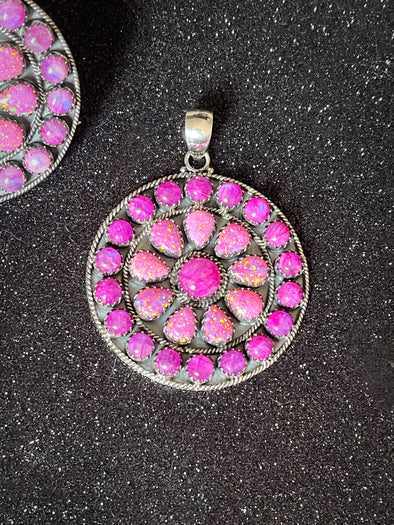 Sterling Silver Moonstone/Pink Opal Custom Statement Pendant
