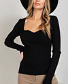 EESome Sweetheart Neck Light Knit Top
