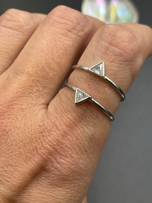 Sterling Silver Dainty Triangle Ring