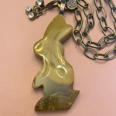 Jasper Stone Necklace 24”Bronze