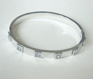 Square Pave Crystal Bangle