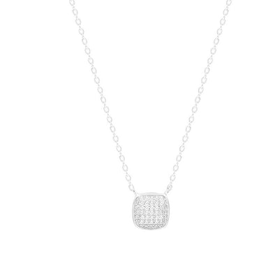 Sterling Silver Square CZ Necklace