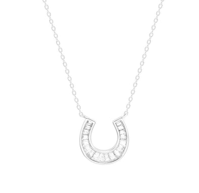 Sterling Silver Dainty Baguette CZ Necklace
