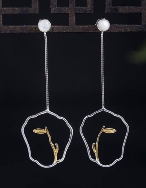 Sterling Silver Artisan Chain Drop Earrings