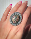 Sterling Silver Artisan Tourmaline Flower Design Rings