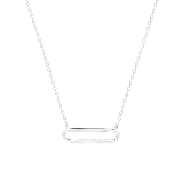 Sterling Silver Open Oval Necklace