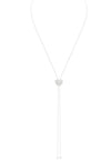 Sterling Silver Adjustable Length Heart Necklace