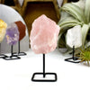 Natural Crystal Decor - Rough Stone on Metal Stand