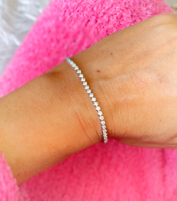 Sterling Silver Pull Tennis Bracelet