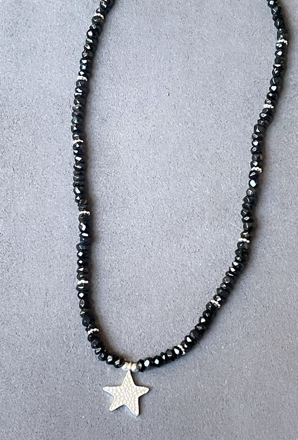 Sterling Silver Beaded Necklace 18”