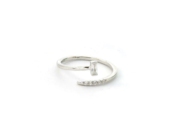 Sterling Silver Wrap Dainty CZ Ring