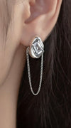 Sterling Silver Vintage Geometric Chain Earrings