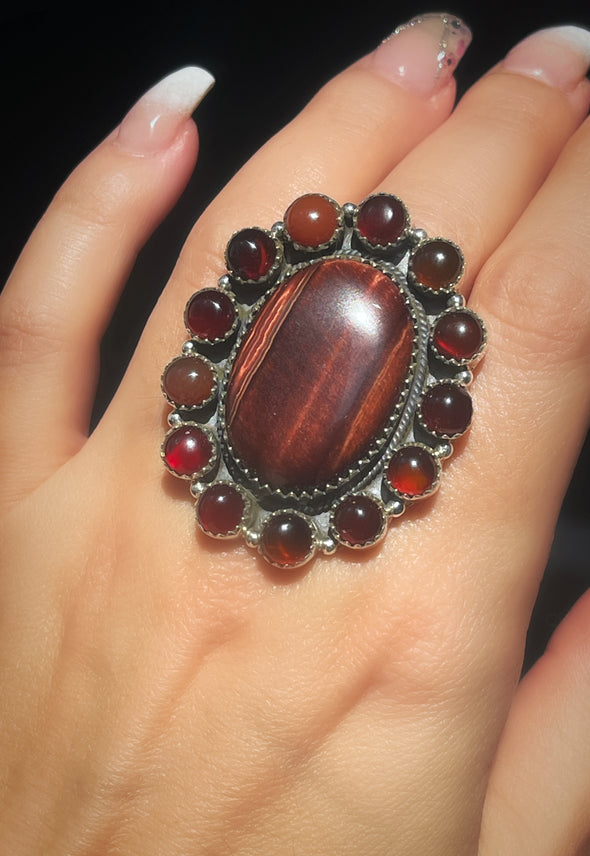 Sterling Silver Red Tigers Eye Red Onyx *Final Sale*